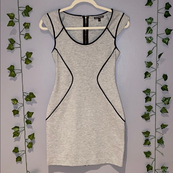 Women’s Express Grey & Black Body-con Dress Size 0 - Picture 2 of 11
